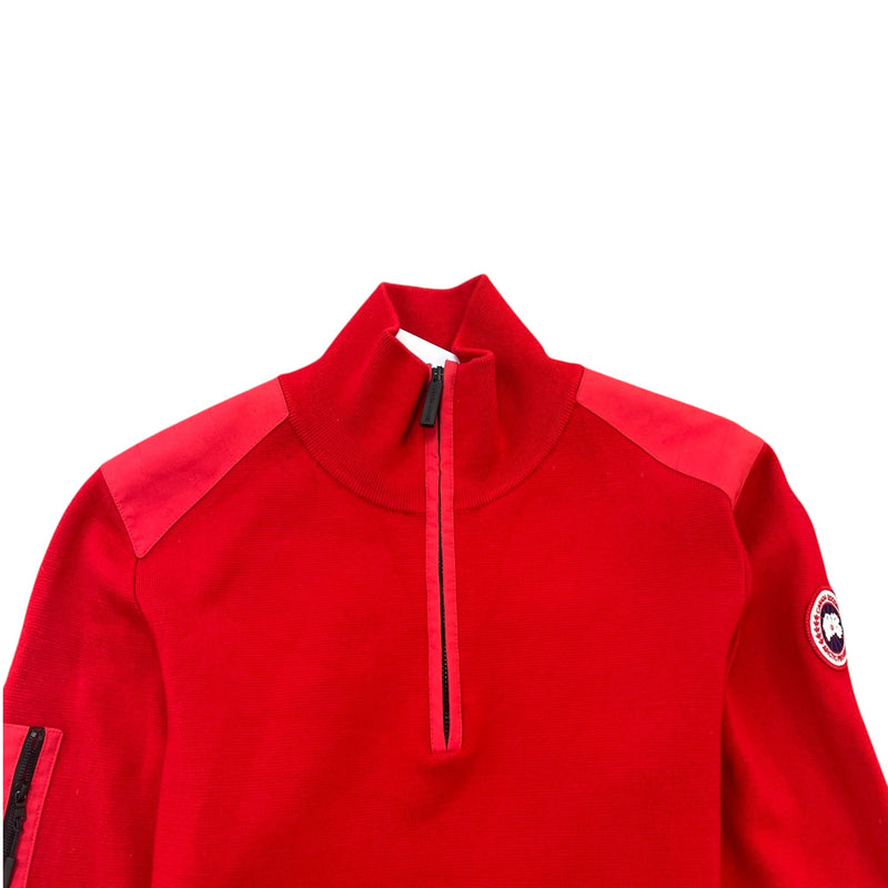Men's Stormont Quater Zip Merino Sweatshirt Red Size L