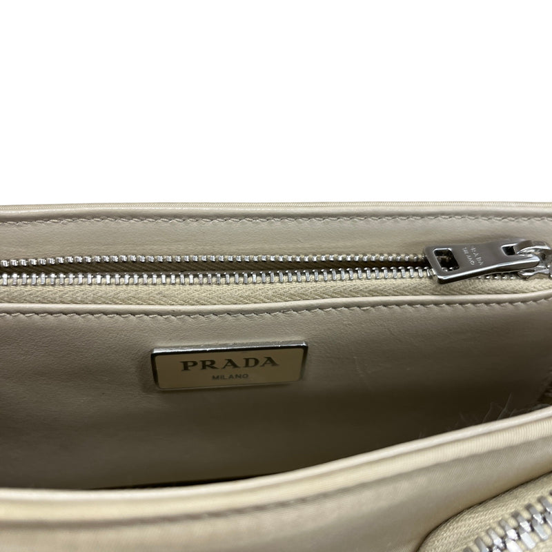 Women's Re-Nylon Spazzolato Double Pocket Bag Beige