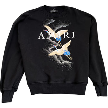 Men's Crane Crew Oversized Sweatshirt Black Size S