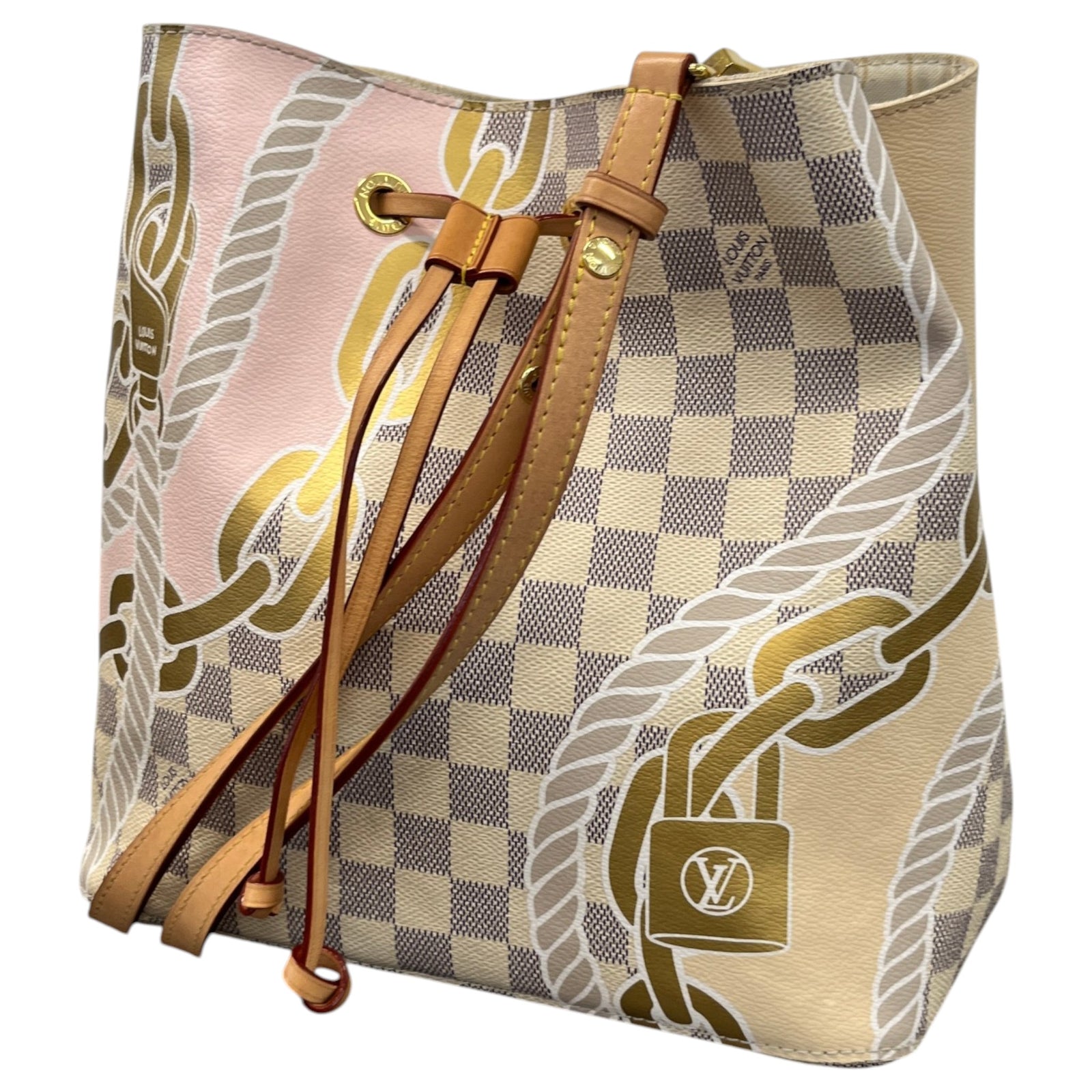 Women's Damier Azur Nautical Neonoe MM Handbag White - Photo 5