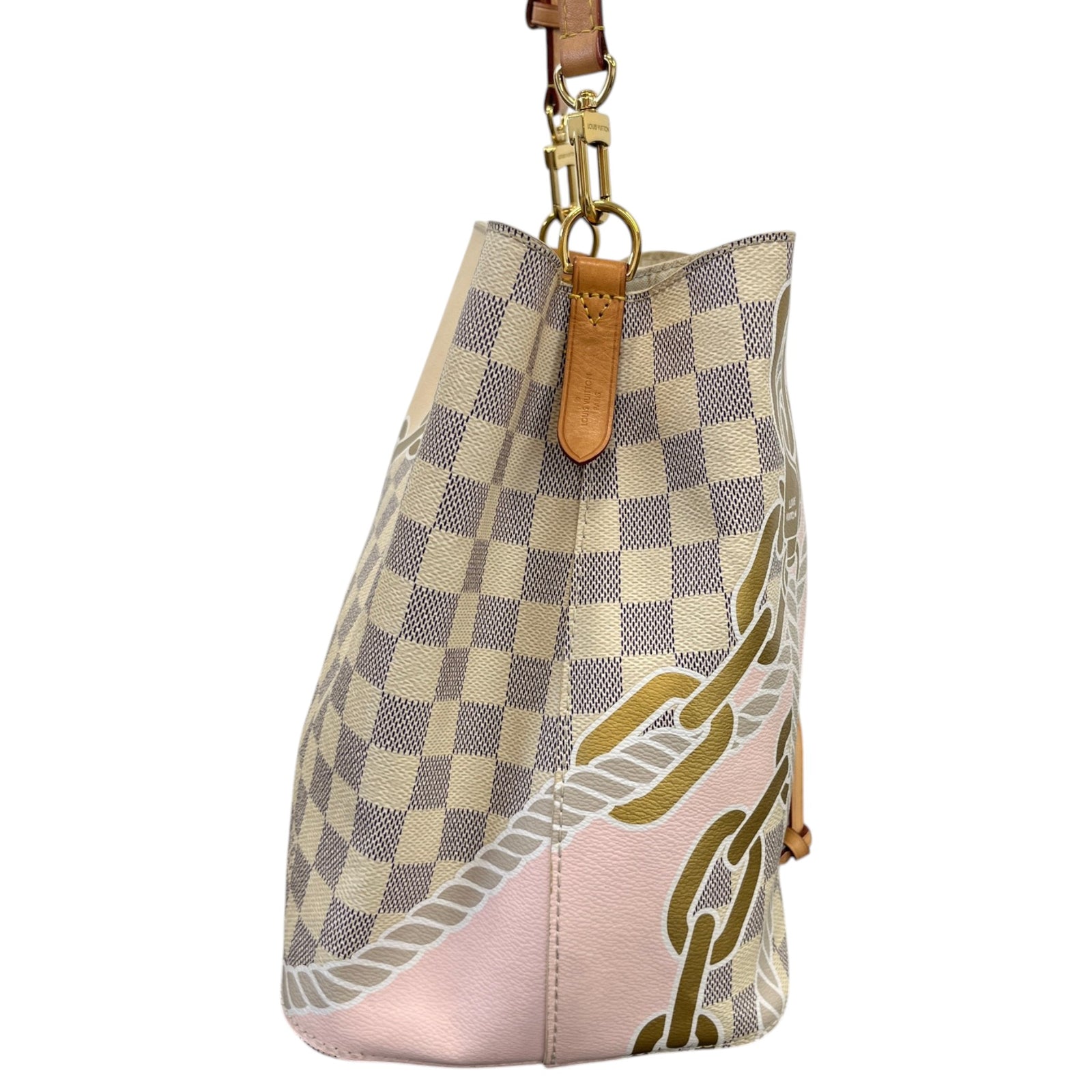 Women's Damier Azur Nautical Neonoe MM Handbag White - Photo 6