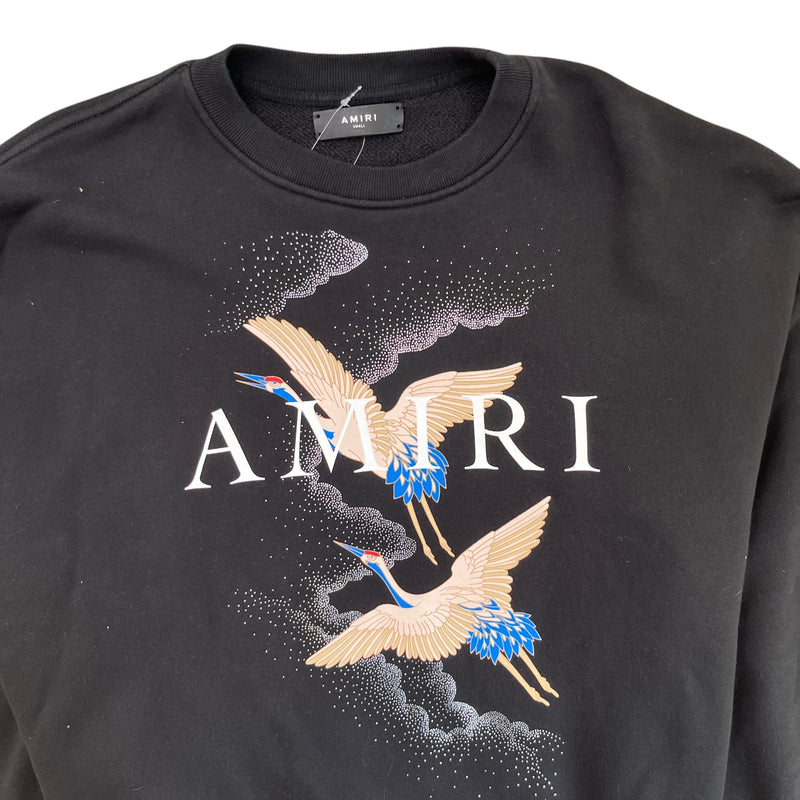 Men's Crane Crew Oversized Sweatshirt Black Size S