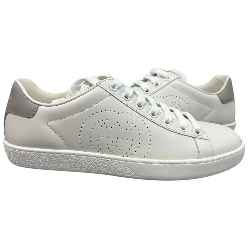 Women's Ace Perforated Interlocking GG Low Trainers White Size UK 2.5 / EU 35.5