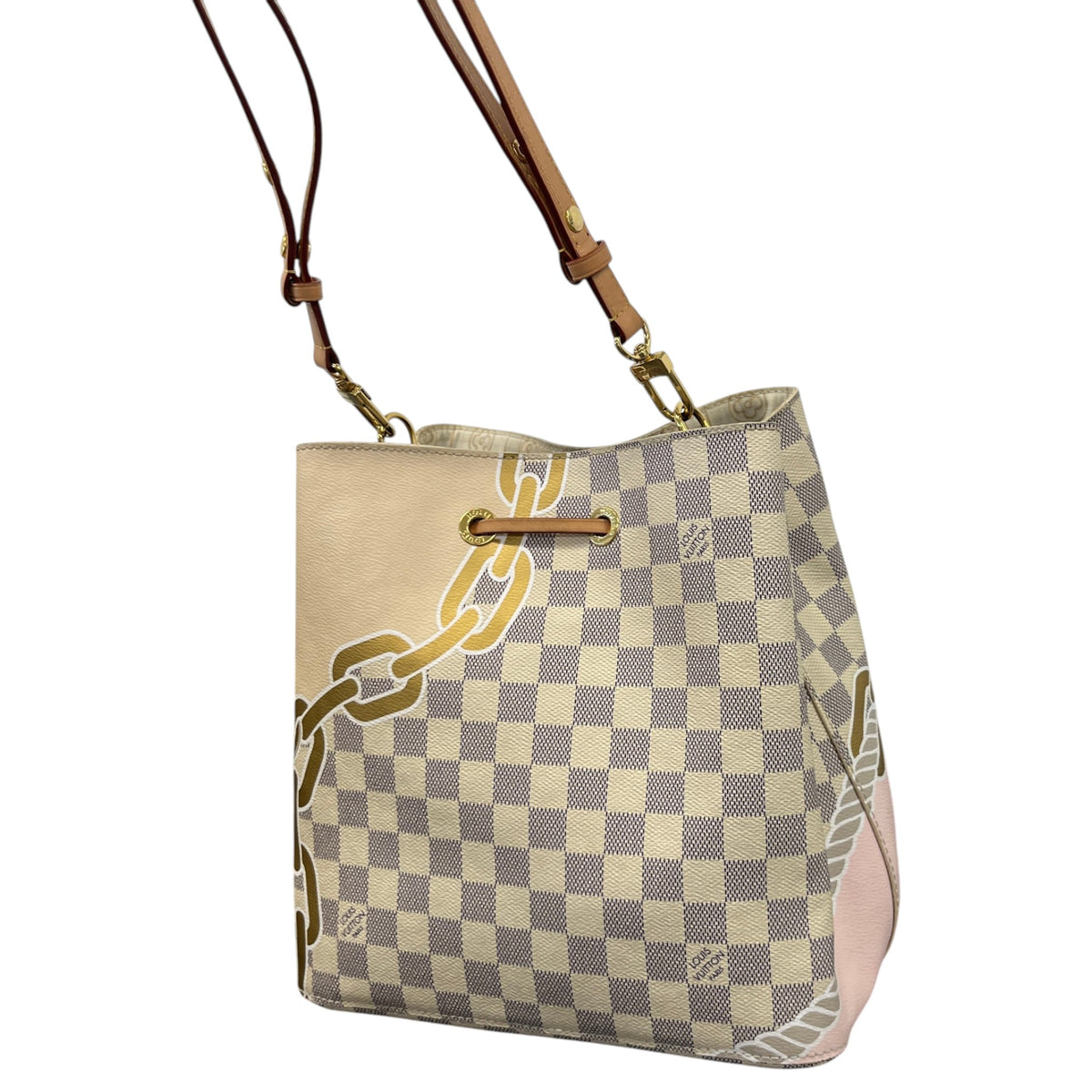 Women's Damier Azur Nautical Neonoe MM Handbag White - Photo 8