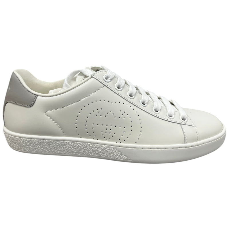 Women's Ace Perforated Interlocking GG Low Trainers White Size UK 2.5 / EU 35.5