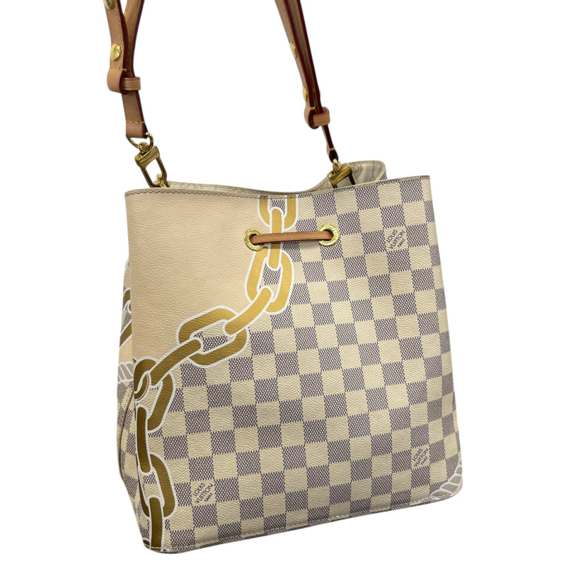 Women's Damier Azur Nautical Neonoe MM Handbag White