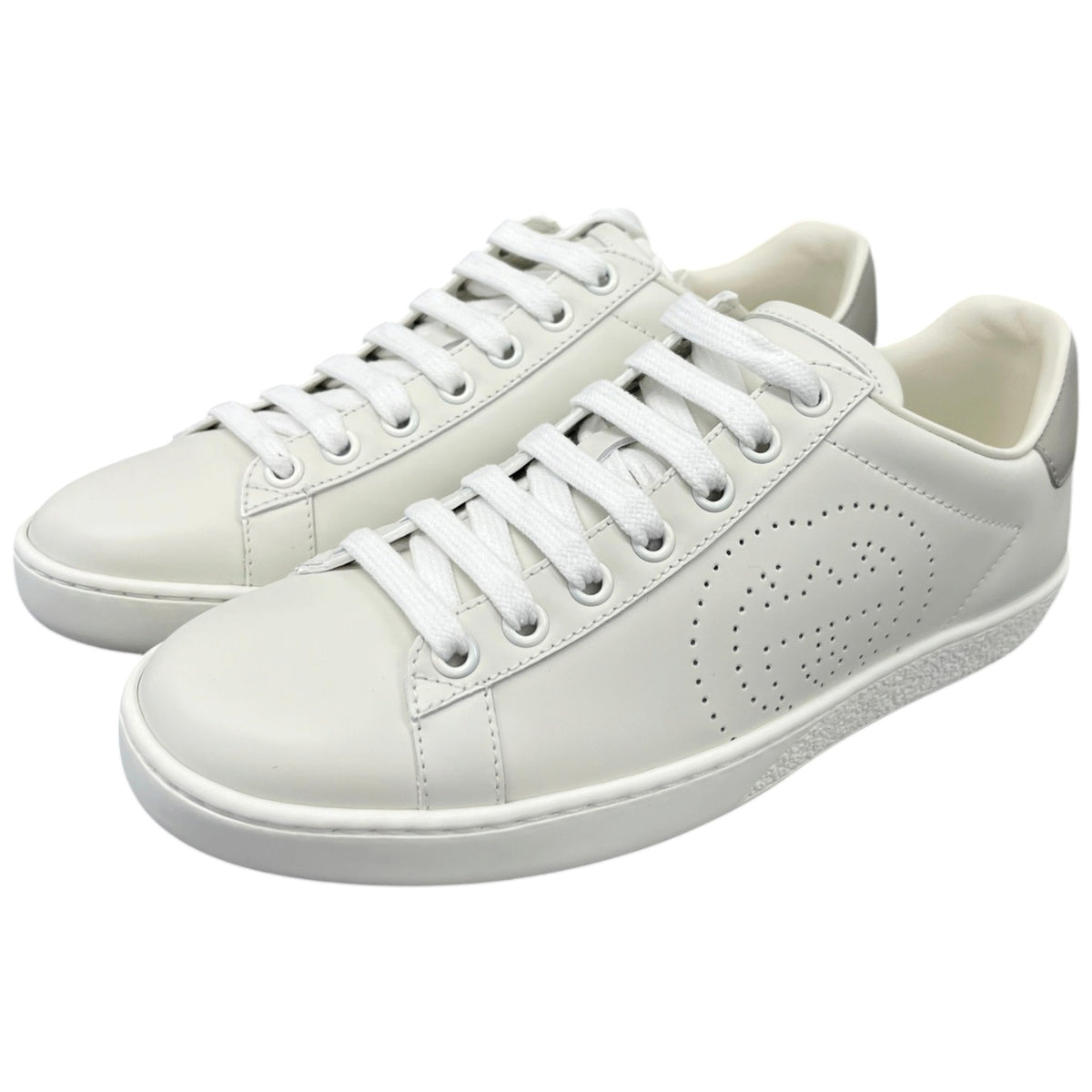 Women's Ace Perforated Interlocking GG Low Trainers White Size UK 2.5 / EU 35.5 - Photo 9