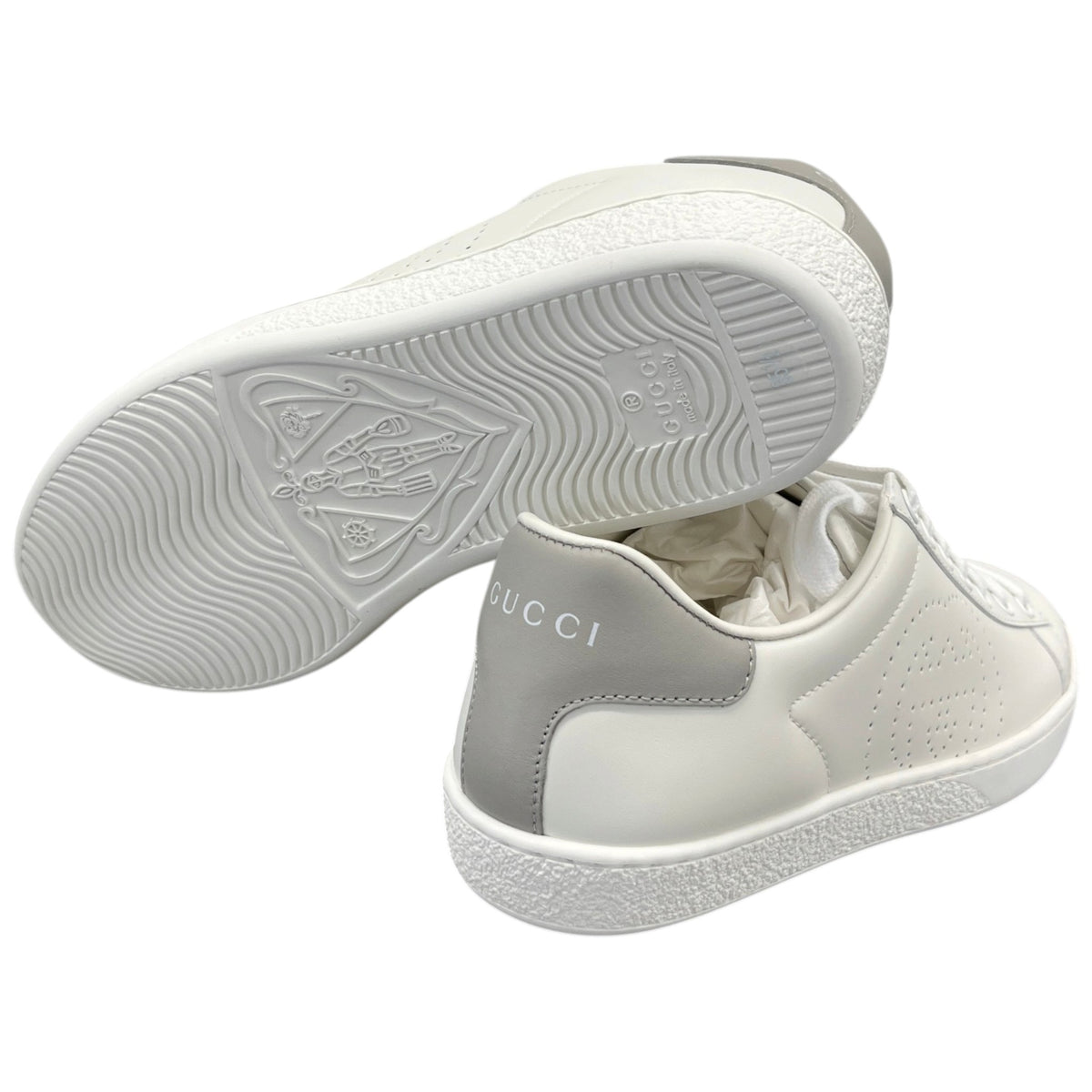 Women's Ace Perforated Interlocking GG Low Trainers White Size UK 2.5 / EU 35.5 - Photo 10