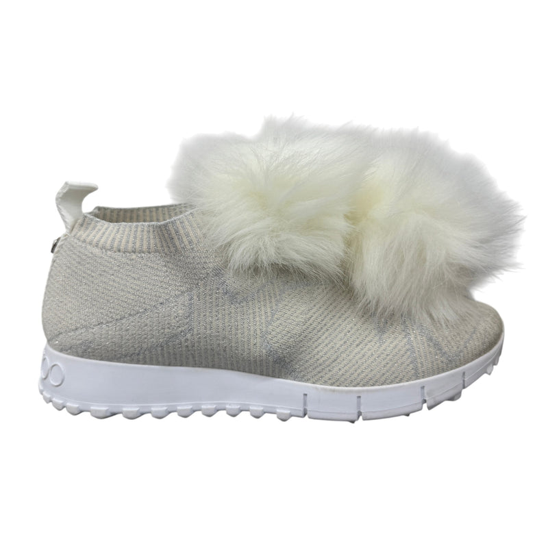 Women's Pom Pom Embellishment Low Trainers White Size UK 4 / EU 37