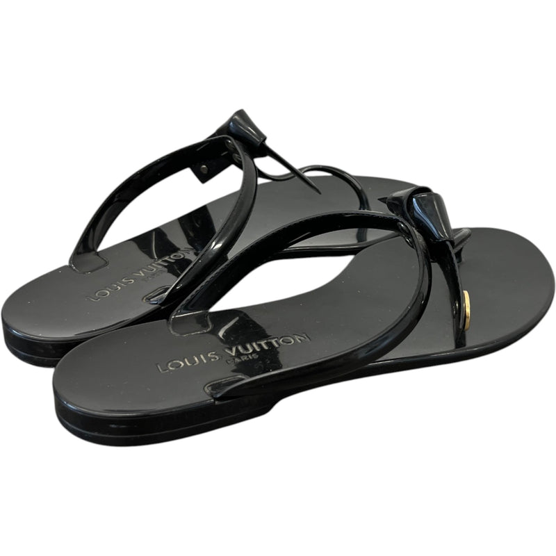 Women's Lv Logo Buckle Sandals Black Size EU 38 / UK 5