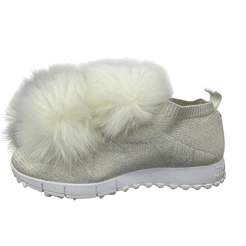Women's Pom Pom Embellishment Low Trainers White Size UK 4 / EU 37