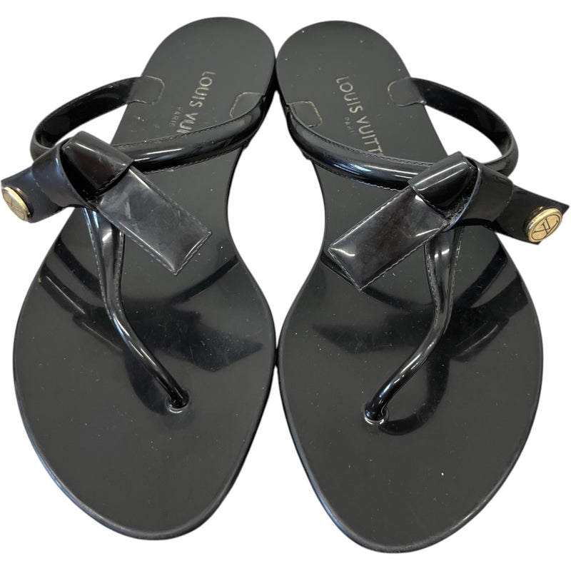 Women's Lv Logo Buckle Sandals Black Size EU 38 / UK 5