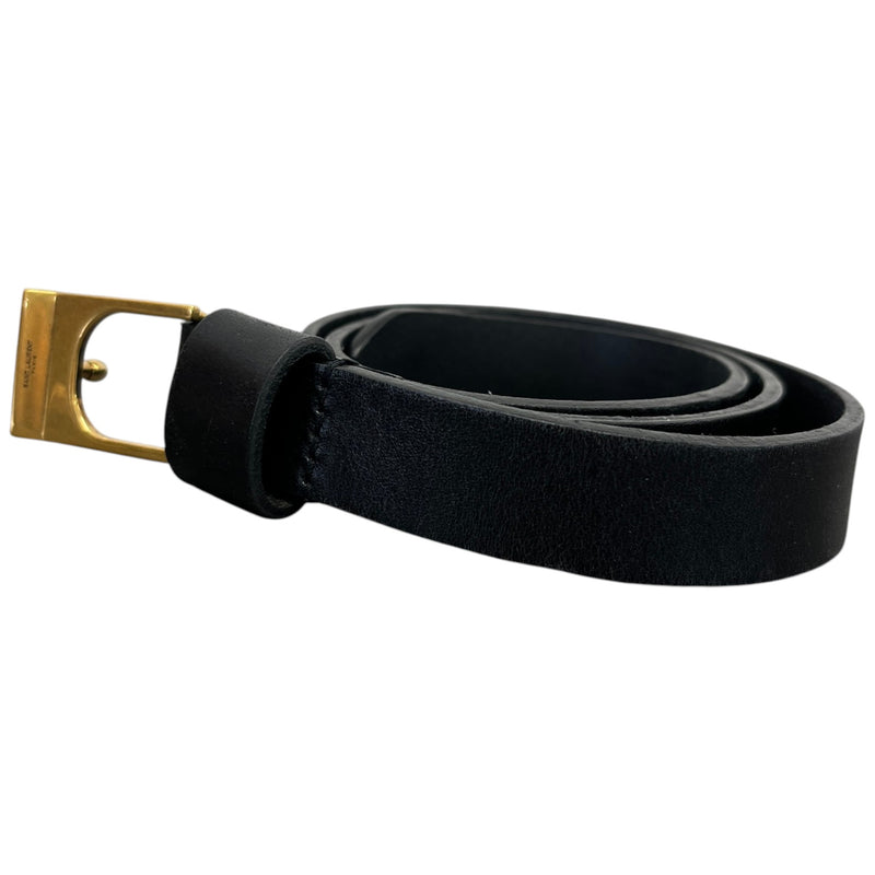 Women's Skinny Leather Belt Black Size W28