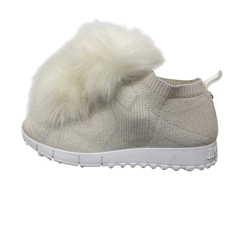 Women's Pom Pom Embellishment Low Trainers White Size UK 4 / EU 37