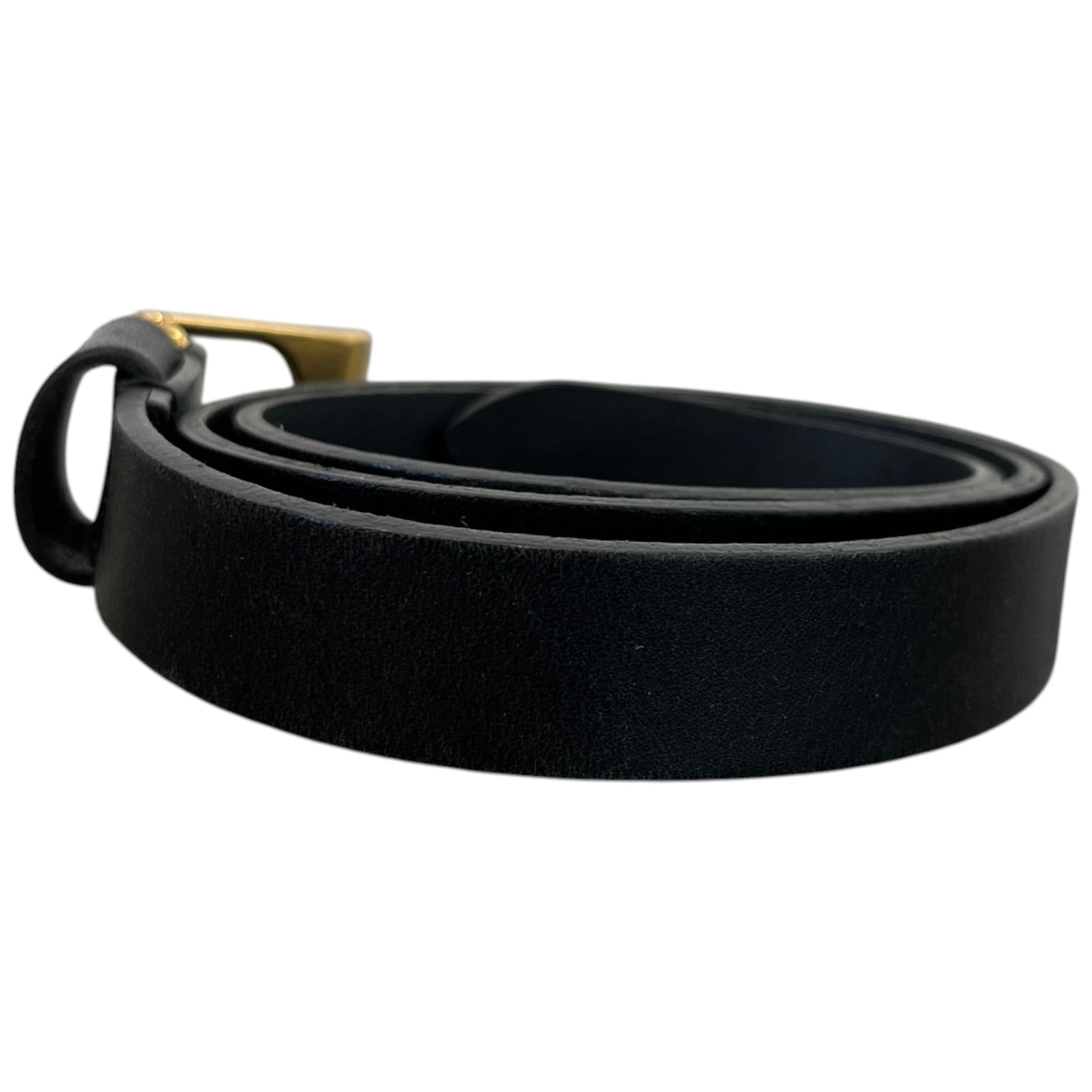 Women's Skinny Leather Belt Black Size W28 - Photo 2