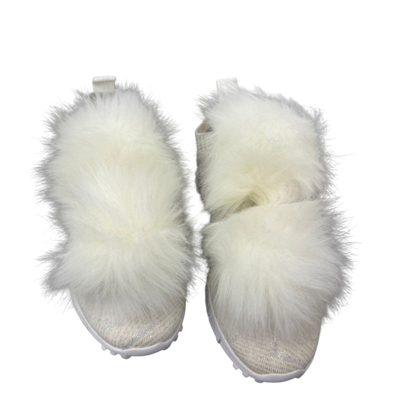 Women's Pom Pom Embellishment Low Trainers White Size UK 4 / EU 37