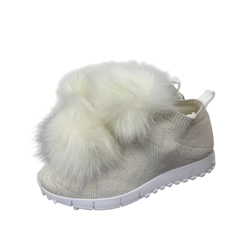 Women's Pom Pom Embellishment Low Trainers White Size UK 4 / EU 37