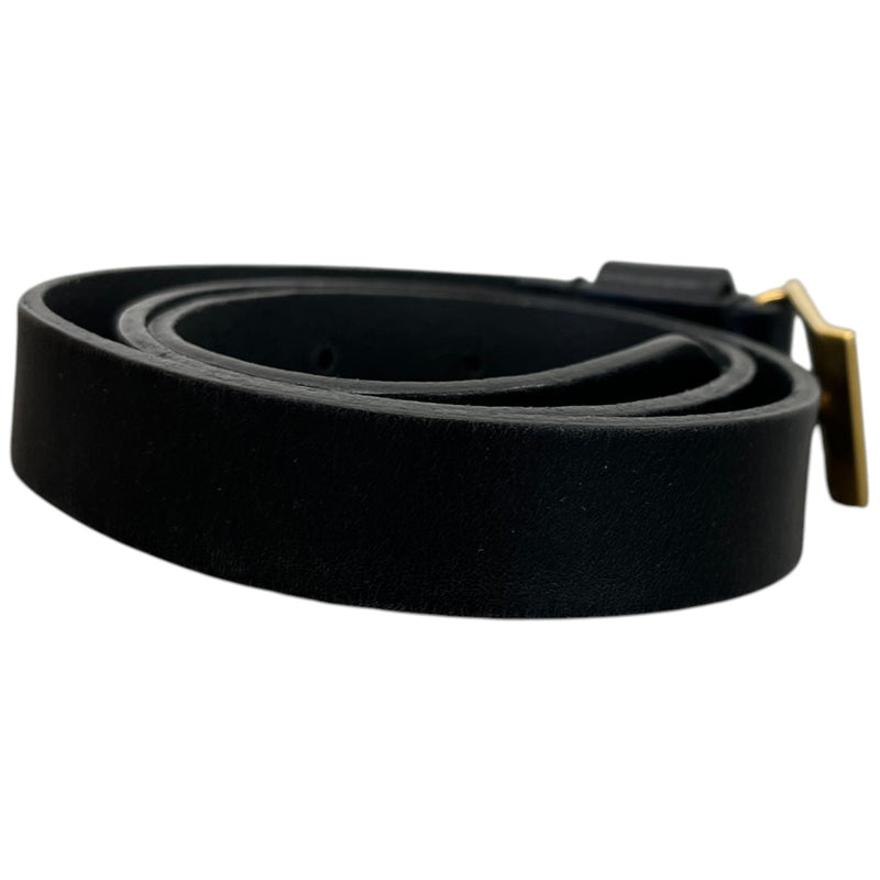 Women's Skinny Leather Belt Black Size W28
