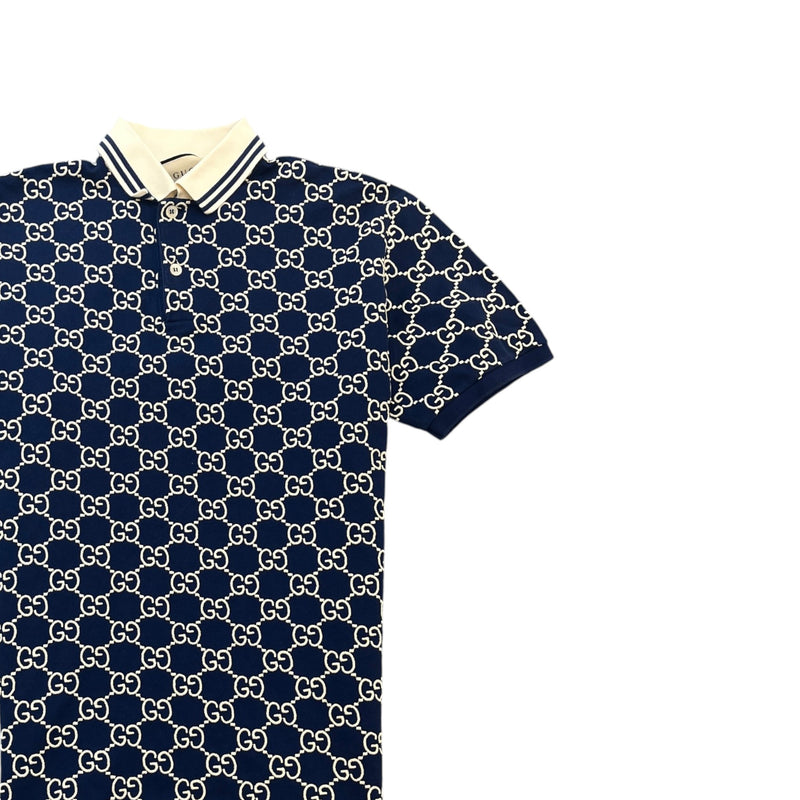 Men's GG Supreme Polo Shirt Navy Size L