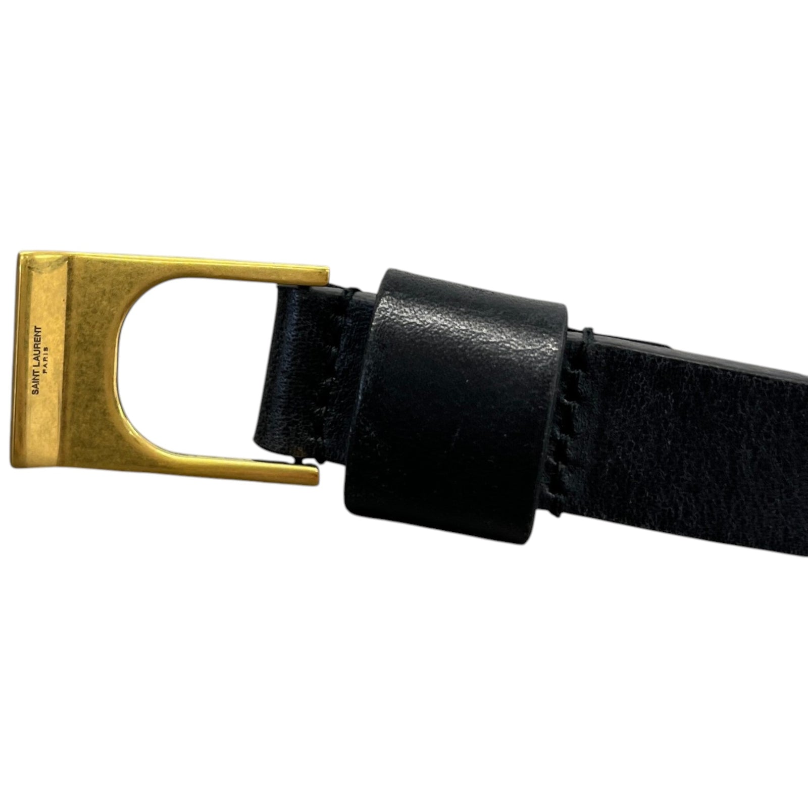 Women's Skinny Leather Belt Black Size W28 - Photo 5