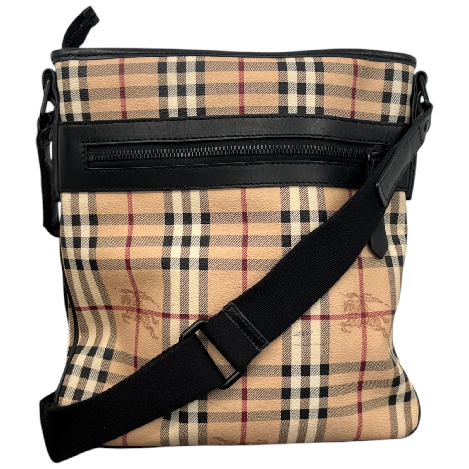 Men's Checkered Messenger Bag Beige - Photo 1