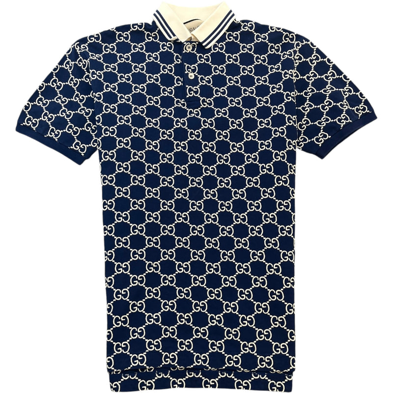 Men's GG Supreme Polo Shirt Navy Size L