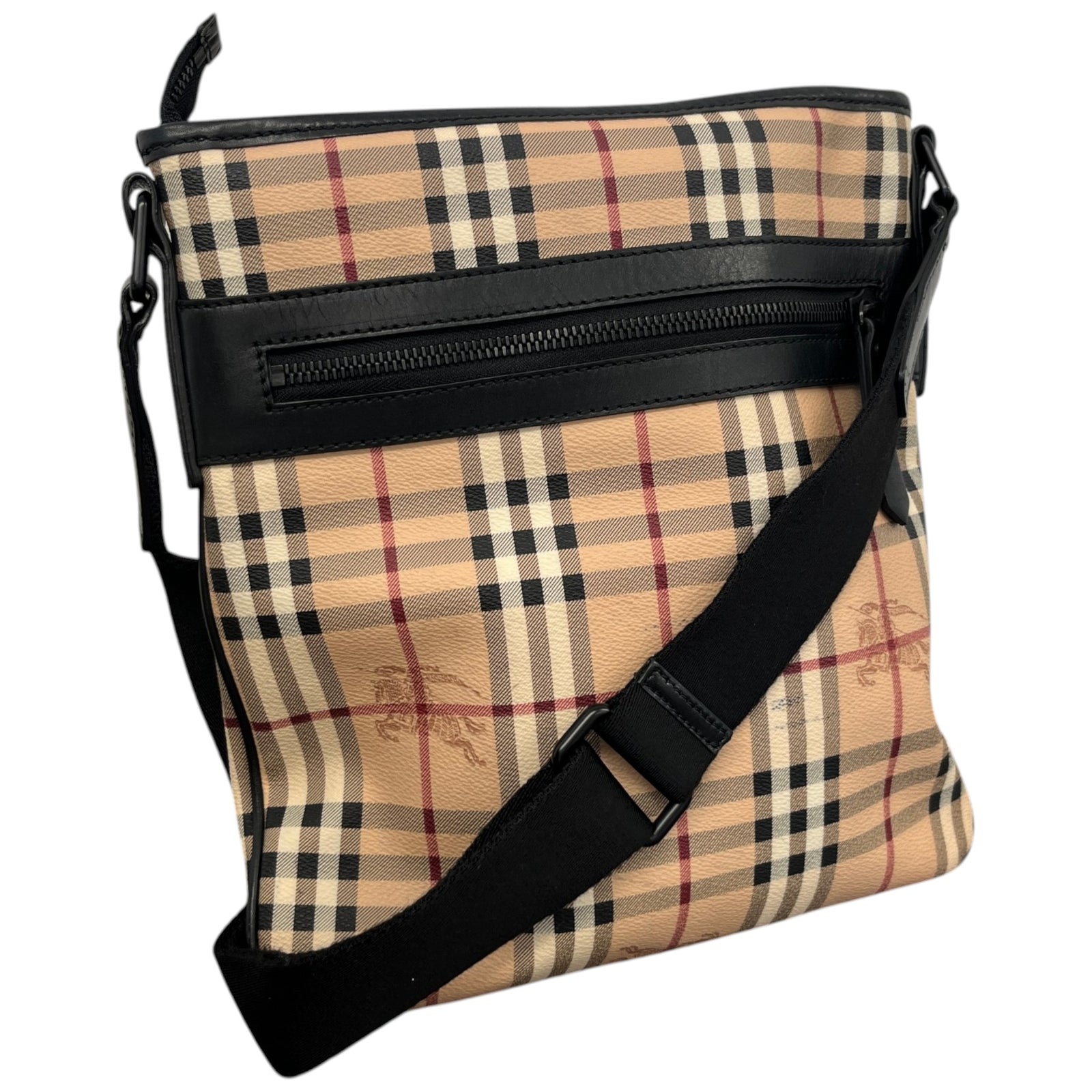 Men's Checkered Messenger Bag Beige - Photo 4