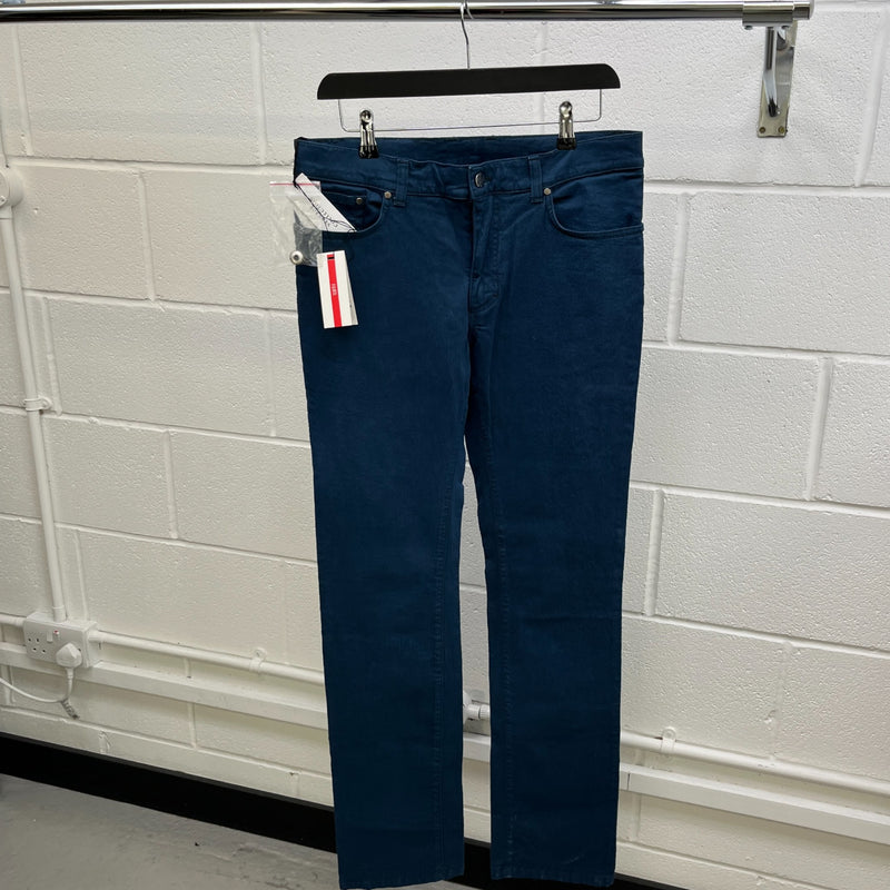 Men's Embroidered Medusa Logo Jeans Blue Size Waist 33"
