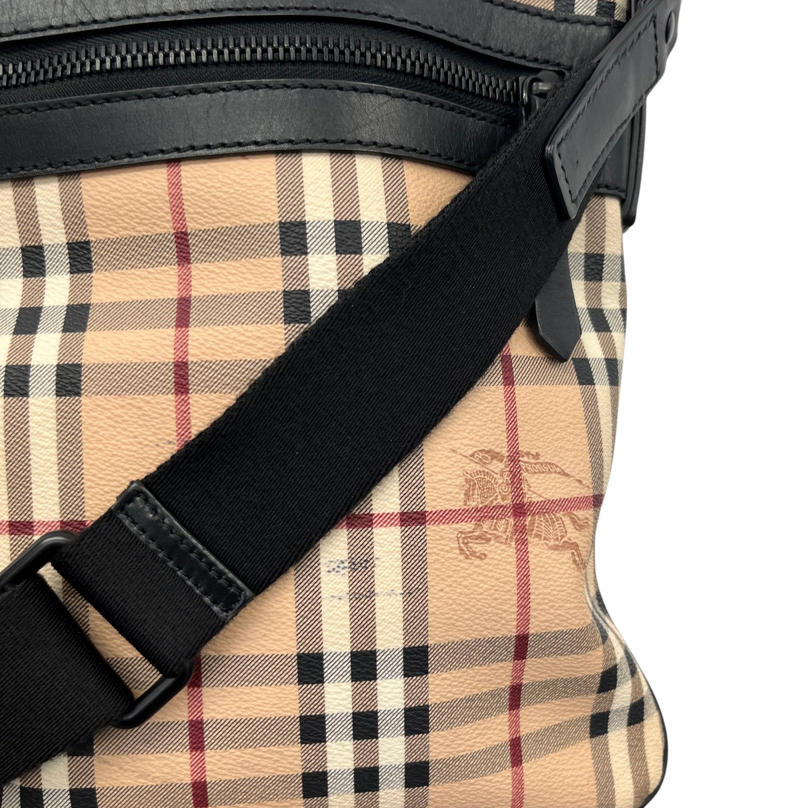 Men's Checkered Messenger Bag Beige - Photo 8