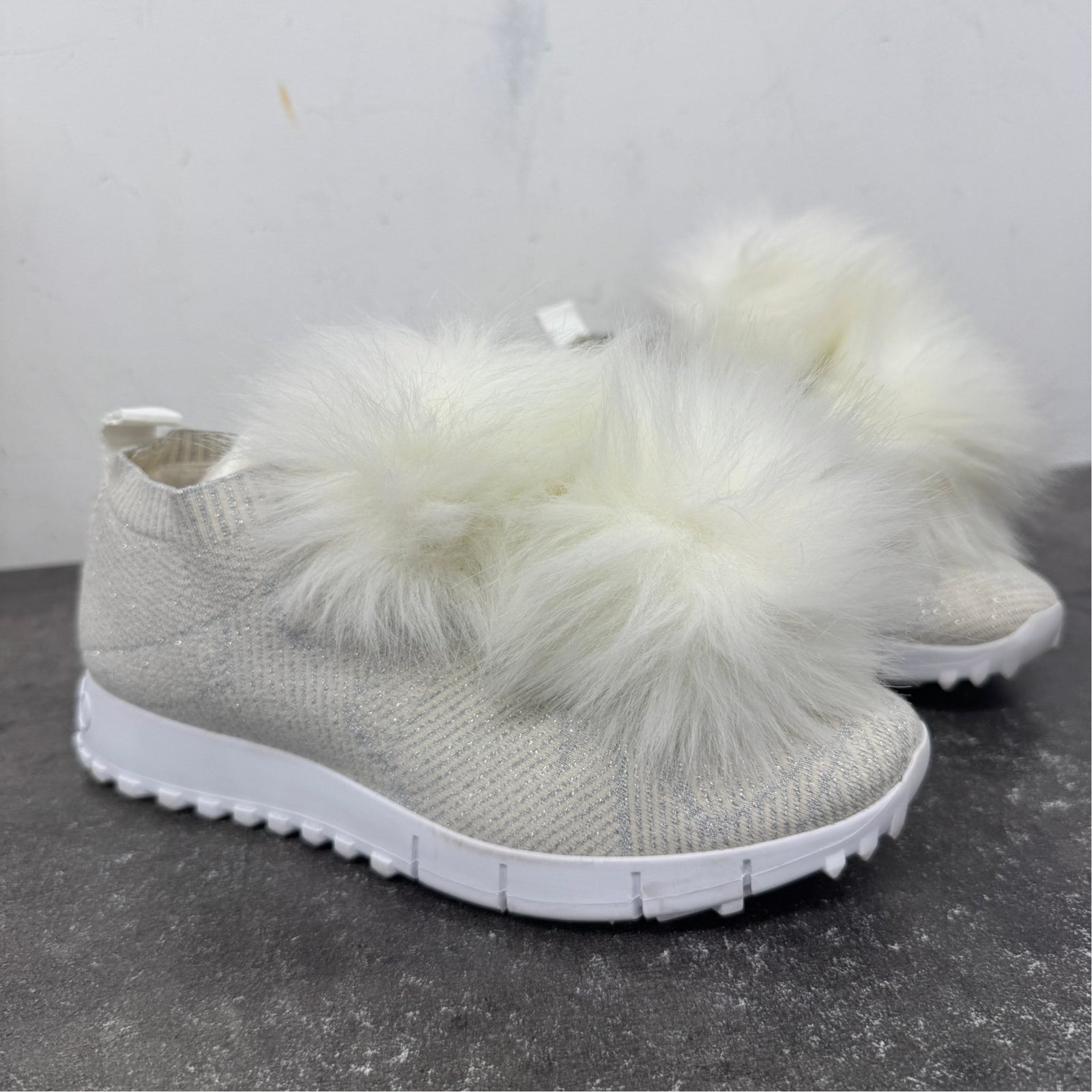 Women's Pom Pom Embellishment Low Trainers White Size UK 4 / EU 37 - Photo 11
