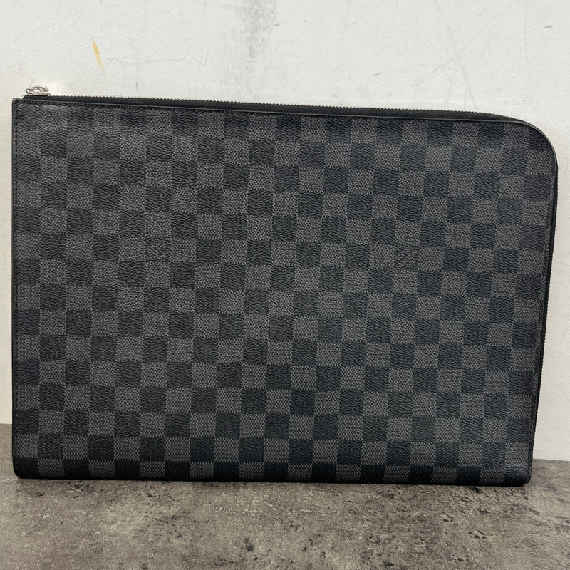 Men's Damier Graphite Pochette Jour GM Pouch Black