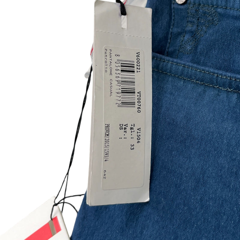 Men's Embroidered Medusa Logo Jeans Blue Size Waist 33"