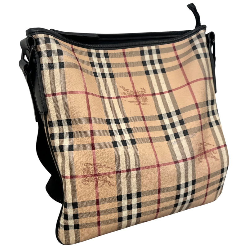 Men's Checkered Messenger Bag Beige
