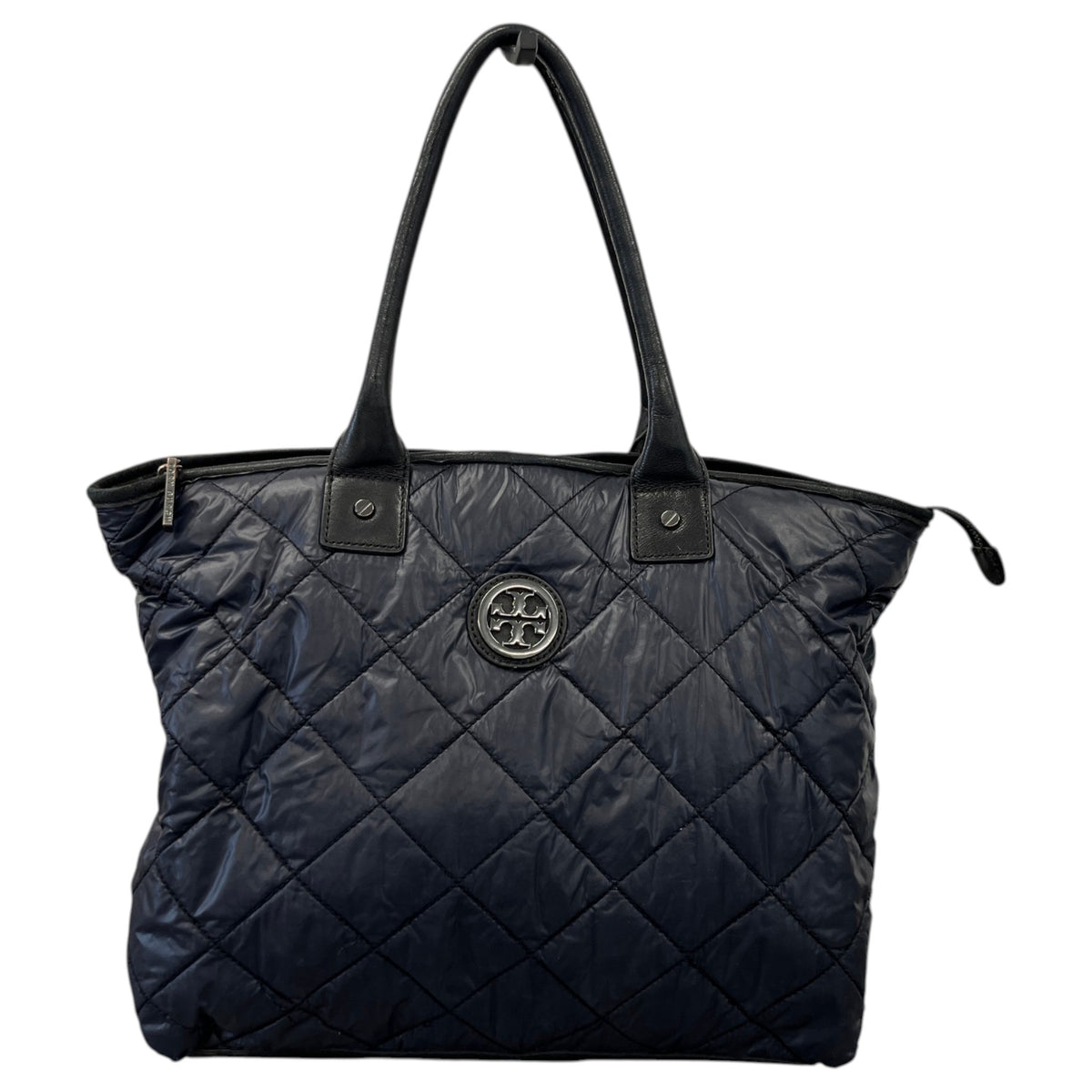 Women's Quilted Logo Handbag Navy - Photo 1