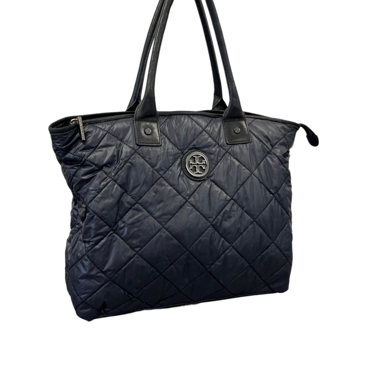 Women's Quilted Logo Handbag Navy - Photo 4