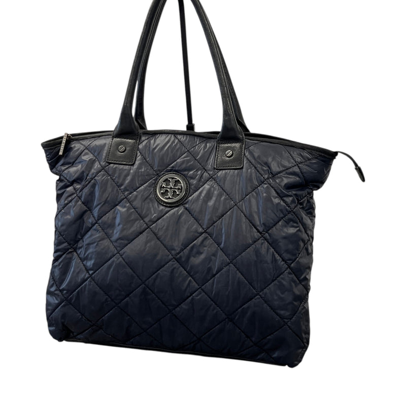 Women's Quilted Logo Handbag Navy