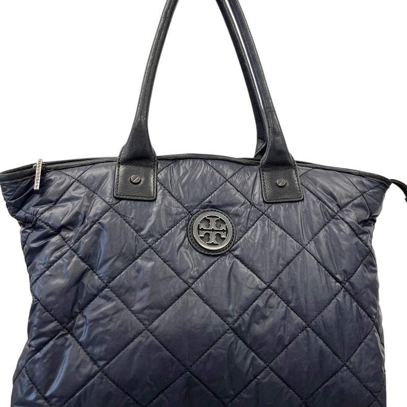 Women's Quilted Logo Handbag Navy