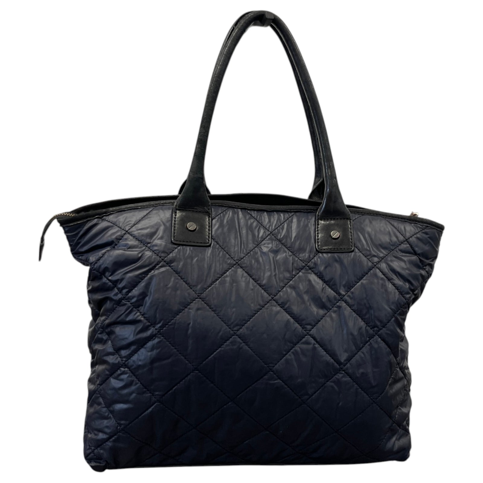 Women's Quilted Logo Handbag Navy - Photo 3