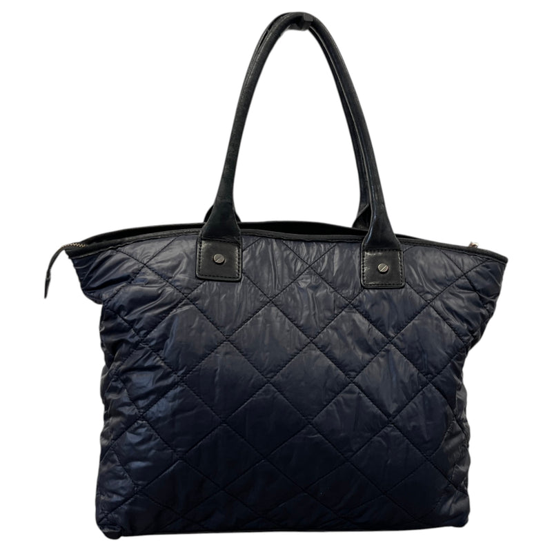 Women's Quilted Logo Handbag Navy