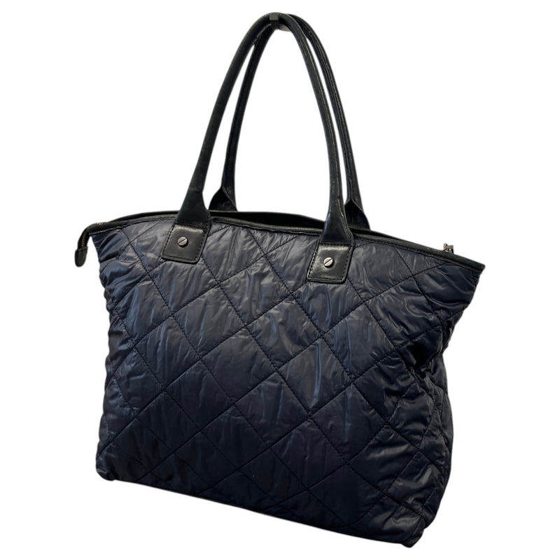 Women's Quilted Logo Handbag Navy