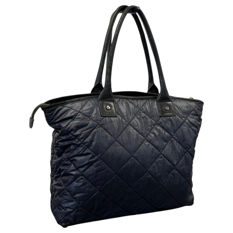 Women's Quilted Logo Handbag Navy