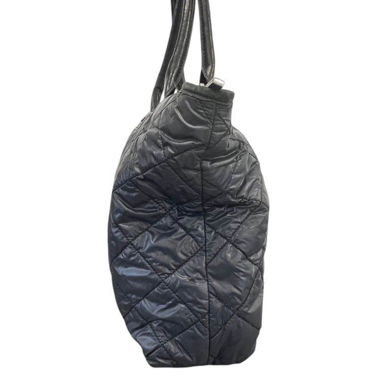 Women's Quilted Logo Handbag Navy