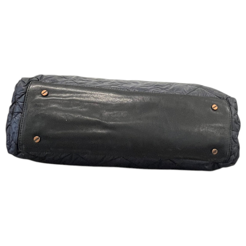 Women's Quilted Logo Handbag Navy