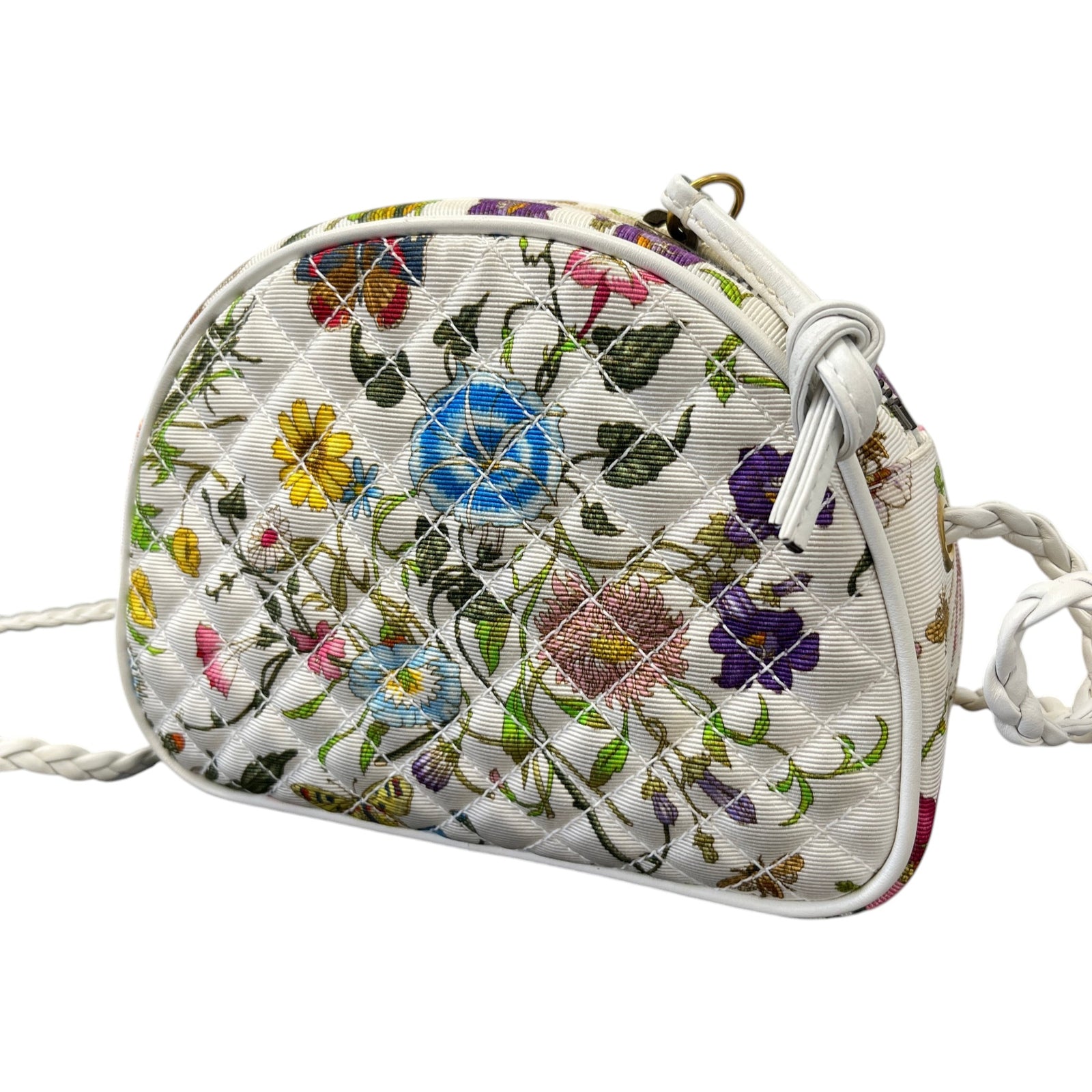 Women's Floral Trapuntata Handbag White - Photo 9