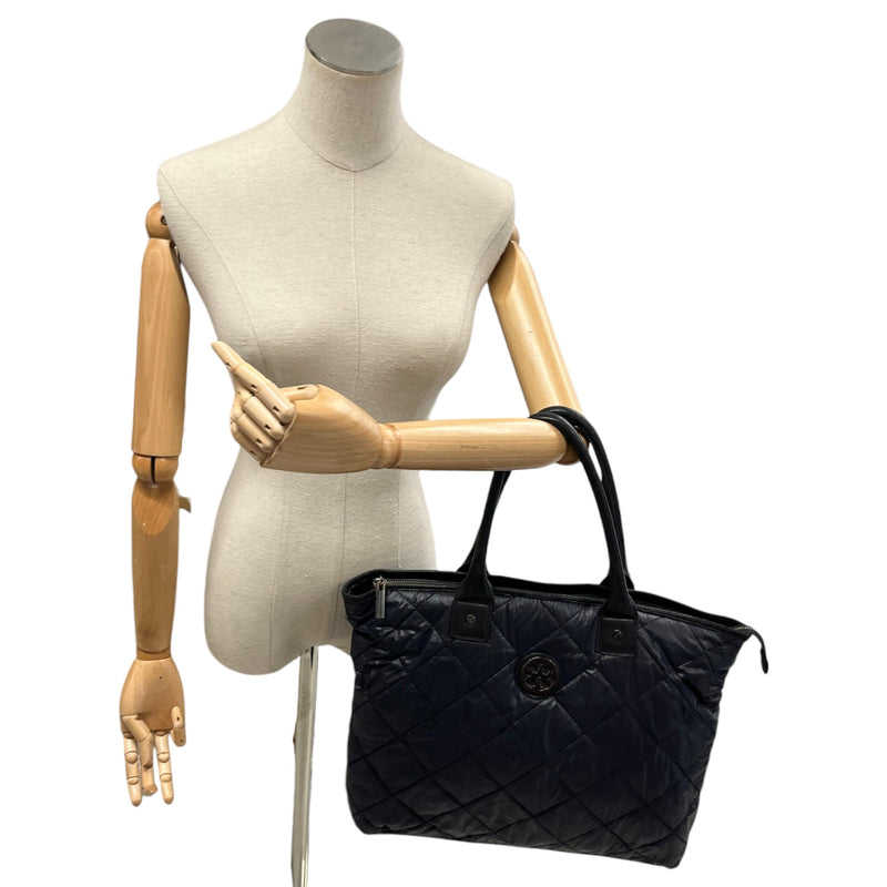 Women's Quilted Logo Handbag Navy