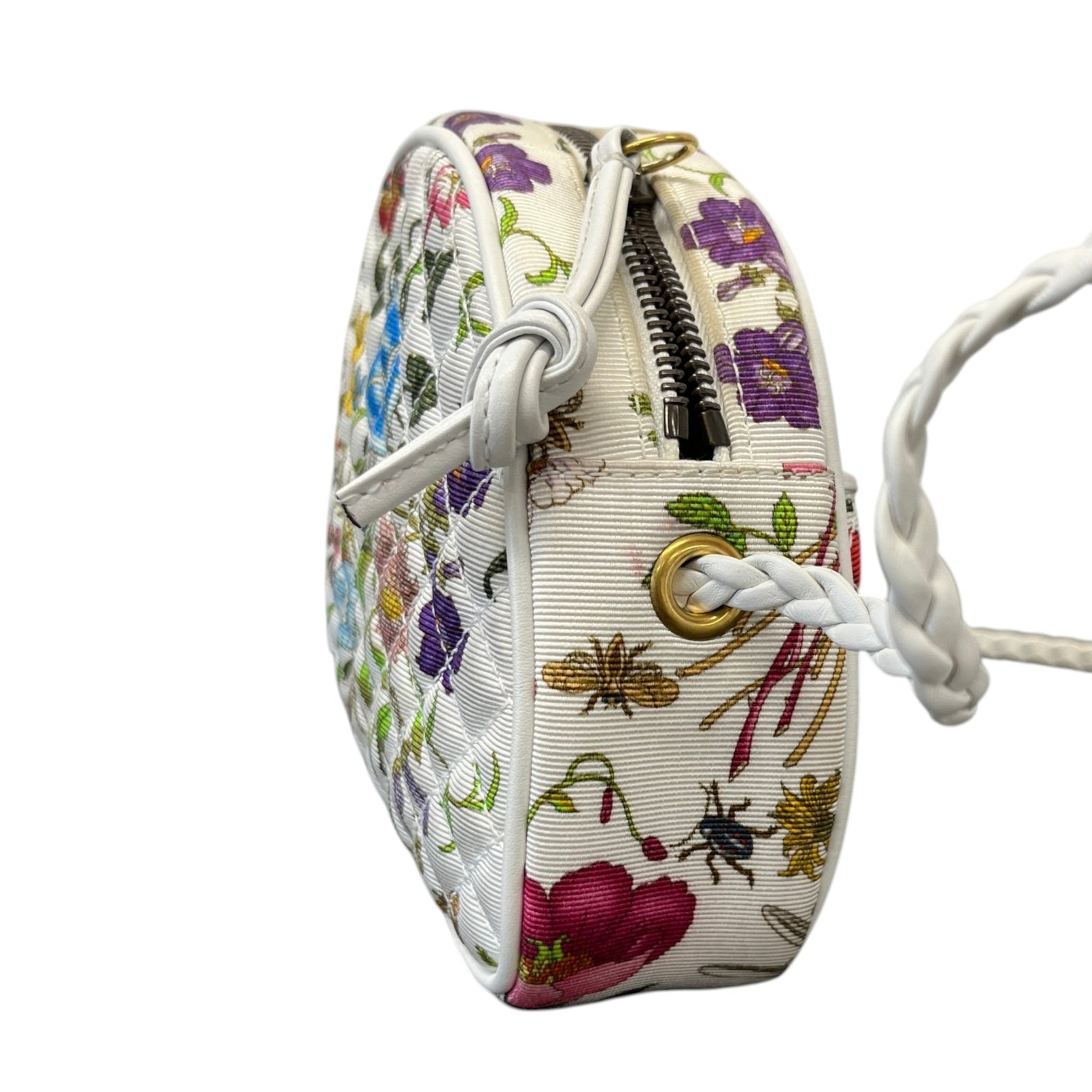 Women's Floral Trapuntata Handbag White - Photo 7