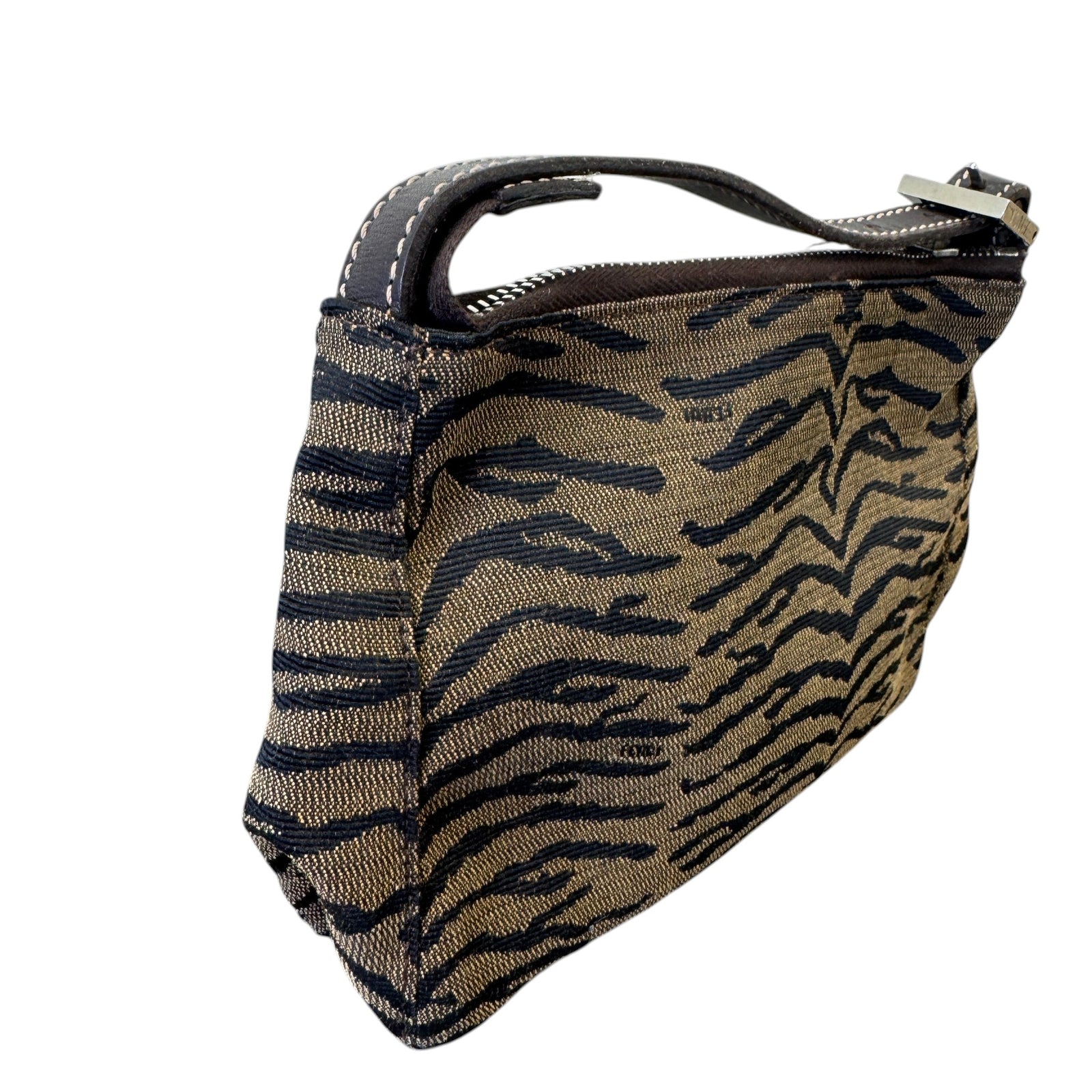 Women's Logo Tiger Print Handbag Brown - Photo 6