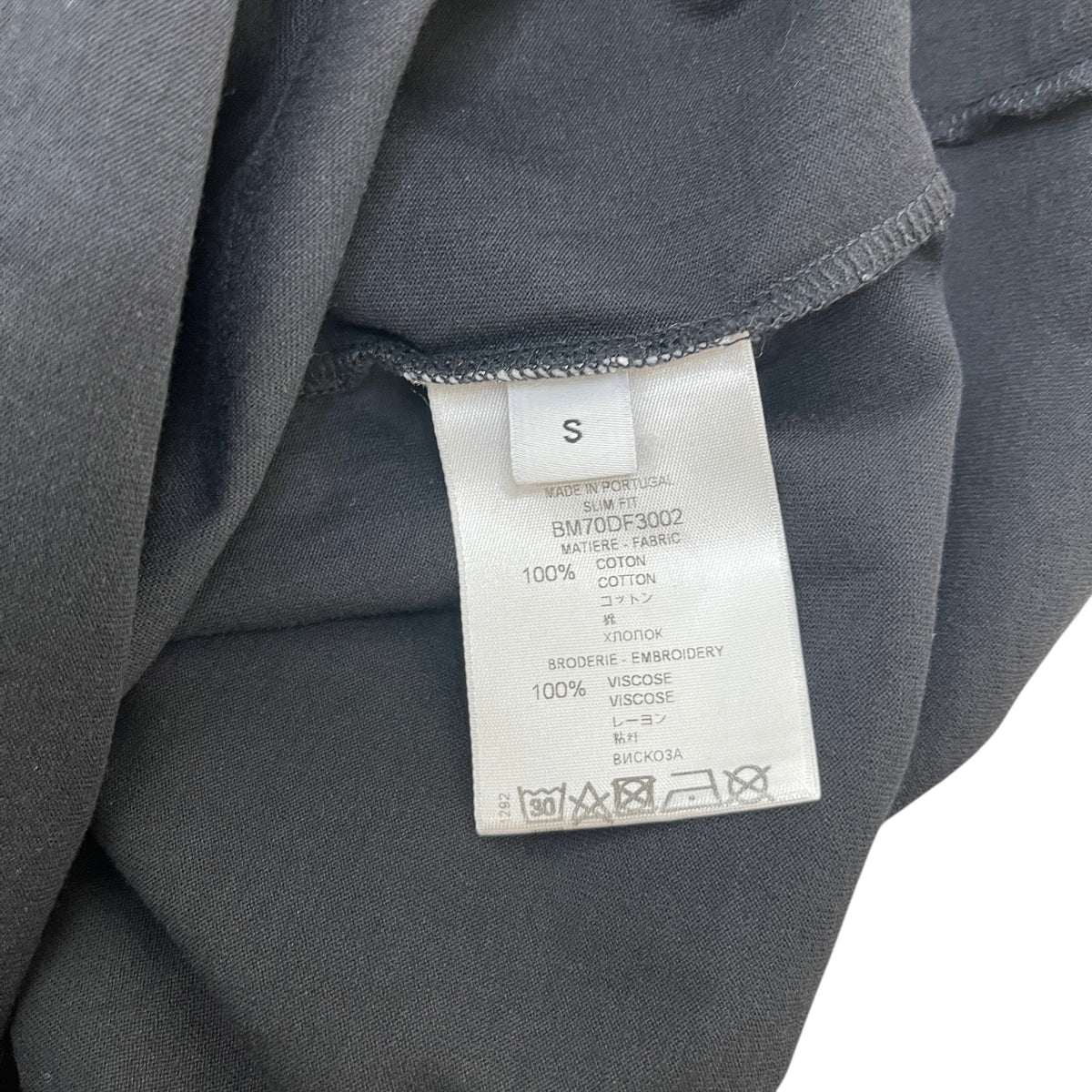 Men's Contrast Collar Neck T-Shirt Black Size S - Photo 6