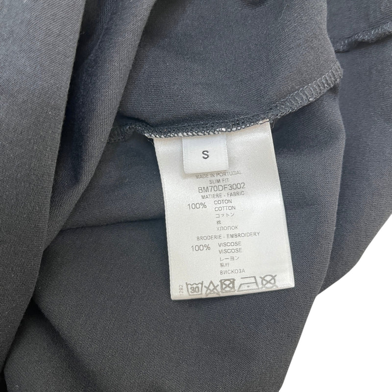 Men's Contrast Collar Neck T-Shirt Black Size S