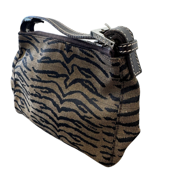 Women's Logo Tiger Print Handbag Brown